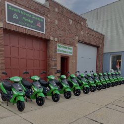 South Haven Scooter Rental - Our brand new fleet of 14 scooters!  Let us put a smile on your face!!!