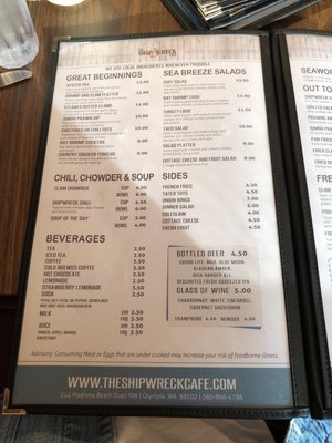 Menu photo 7 Shipwreck Cafe Olympia, WA