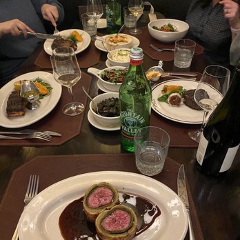 Coast Range - Left to right: Salmon, Beef Wellington, Filet Mignon, Miso Cod, Kurobuta Porkchop. - Steakhouses Near Me - Solvang, California Coast Range - Left to right: Salmon, Beef Wellington, Filet Mignon, Miso Cod, Kurobuta Porkchop. - Steakhouses Near Me - Solvang, California