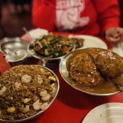 Palace Cantonese Restaurant - Vegetables, shrimp, fried rice, egg, fu young