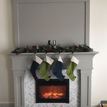 Crown Finish - Fireplace built in and electric fireplace install. Mosaic marble tile install. And painted to perfection - Handyman Near Me - Orem, Utah