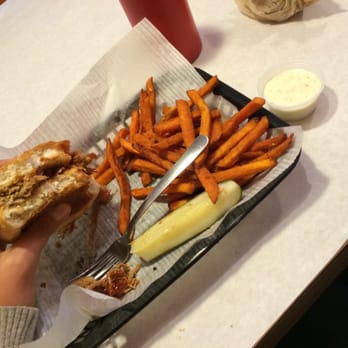Satchmo's - Delicious meal. Waiter suggested a pulled pork sandwich and sweet potato fries for my first meal! Excellent. - Cajun/Creole Near Me - Flagstaff, Arizona