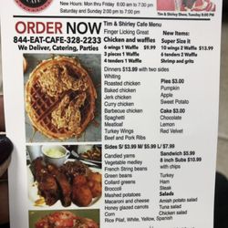 Tim & Shirley Cafe - Menu