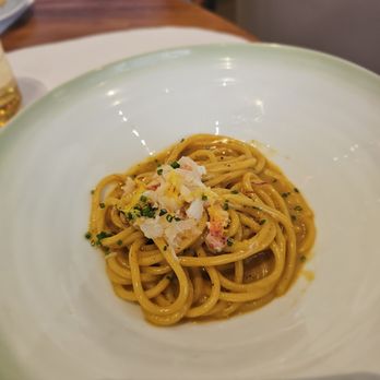 Le Pavillon - RW 2025 Lunch- Spaghetti au Homard- Maine lobster, saffron, sauce homardine. Excellent - French Near Me - New York, New York