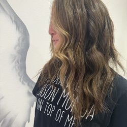 Megan and her Chocolate Brown, with a subtle diffused blonde money peice for brightness around her beautiful face!