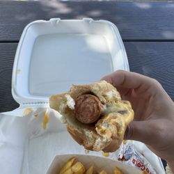 Hotdog with chili and cheese