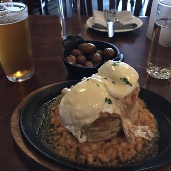Feast At 316 - Camas Skillet--on point and will not disappoint! "Smashed"? Fried potatoes in the background. Very good! - Steakhouses Near Me - Camas, Washington