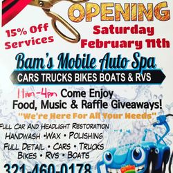 Bam's Mobile Auto Spa - Grand Opening Saturday Feb. 11th