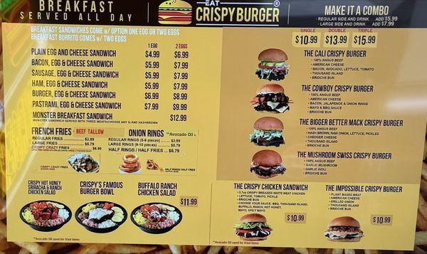 Menu photo 1 Eat Crispy Burger Convoy San Diego, CA Menu photo 1 Eat Crispy Burger Convoy San Diego, CA
