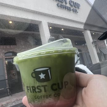 First Cup Coffee - Strawberry matcha 12oz - Coffee Roasteries Near Me - Pearland, Texas