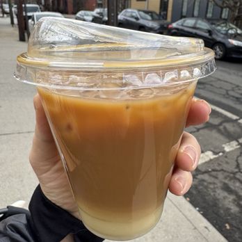 Saoco Cafe - Iced Oatmilk Latte with Caramel - Cafes Near Me - Hoboken, New Jersey Saoco Cafe - Iced Oatmilk Latte with Caramel - Cafes Near Me - Hoboken, New Jersey