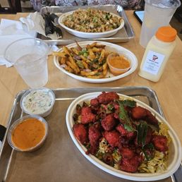 Chicken Biryani 65, Masala Fries, Basil Fried Rice