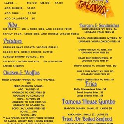 Hall About Flava - Menu