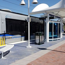 Lynx 9th Street Station - Train departing Track 1 towards UNCC Campus