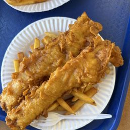 Fish and chips, nice size filets! Fish and chips, nice size filets!