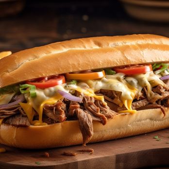 Hamburger USA - a pulled pork sandwich and french fries - Burgers Near Me - New York, New York Hamburger USA - a pulled pork sandwich and french fries - Burgers Near Me - New York, New York