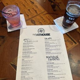 Menu and happy hour drinks Menu and happy hour drinks