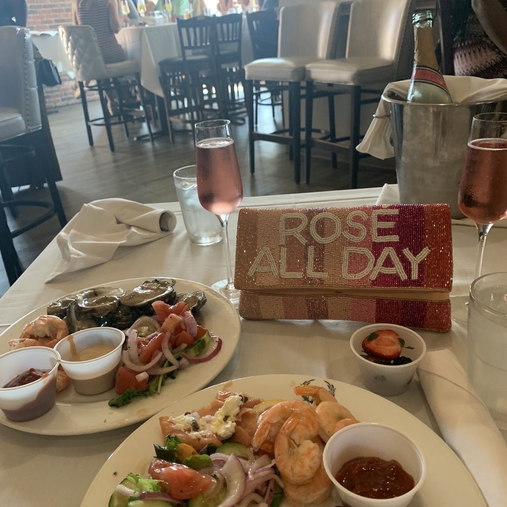 Marais - First plate from the buffet and bottle of Rose' - Seafood Near Me - Dickinson, Texas Marais - First plate from the buffet and bottle of Rose' - Seafood Near Me - Dickinson, Texas