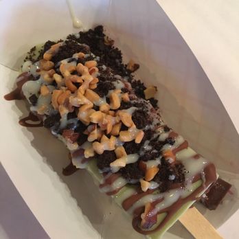 Milk and Wood - Green tea with Oreos and nuts. Chocolate and condensed milk drizzle. - Gelato Near Me - Chicago, Illinois Milk and Wood - Green tea with Oreos and nuts. Chocolate and condensed milk drizzle. - Gelato Near Me - Chicago, Illinois