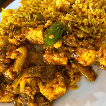 Hyderabad House - a plate of food with rice and tofu - Indian Near Me - Oakville, Ontario Hyderabad House - a plate of food with rice and tofu - Indian Near Me - Oakville, Ontario