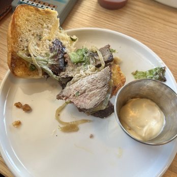 Sudwerk Brewing Co - Steak sando and side of garlic aioli - Breweries Near Me - Davis, California Sudwerk Brewing Co - Steak sando and side of garlic aioli - Breweries Near Me - Davis, California