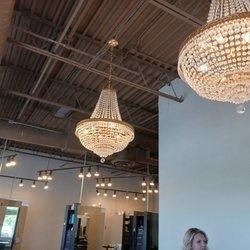 Kalon Salon and Spa - I love a pretty chandelier! Stylists stations in the background.