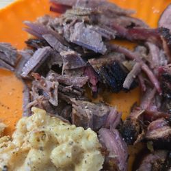 Scratch BBQ - Brisket and I think mashed potatoes or macaron and cheese I couldn't tell.