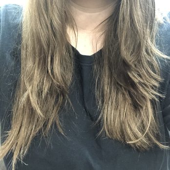 Roma Salon - this was my hair split perfectly down the middle. this is what my "layers" looked like and one side is insanely longet than the other - Hair Salons Near Me - Watchung, New Jersey Roma Salon - this was my hair split perfectly down the middle. this is what my "layers" looked like and one side is insanely longet than the other - Hair Salons Near Me - Watchung, New Jersey
