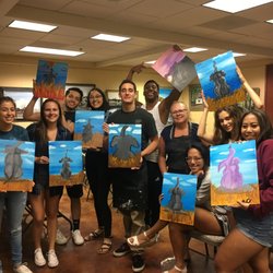 Carson Valley Art Center - DaVinci & Drinks - College Night, fun group of young people to paint with.