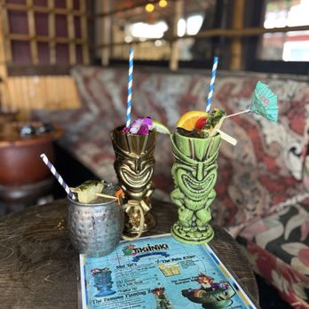 Tiki Iniki - L-R: Molokai Mule, Vic's Top Shelf Mai Tai, The Iniki - Hawaiian Near Me - Princeville, Hawaii Tiki Iniki - L-R: Molokai Mule, Vic's Top Shelf Mai Tai, The Iniki - Hawaiian Near Me - Princeville, Hawaii