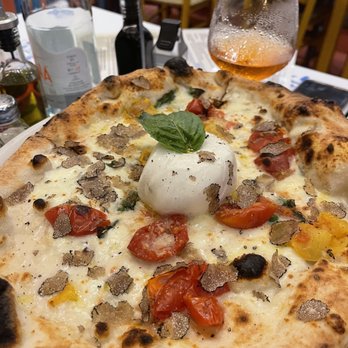 'O Munaciello - This is the Vesuvius pizza and it's too die for! Light and airy crust with roasted tomatoes and shaved black truffle! Unreal!! - Pizza Near Me - Miami, Florida 'O Munaciello - This is the Vesuvius pizza and it's too die for! Light and airy crust with roasted tomatoes and shaved black truffle! Unreal!! - Pizza Near Me - Miami, Florida