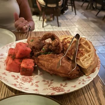 Yardbird - Chicken and waffles with infused watermelon - Southern Near Me - Las Vegas, Nevada