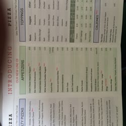 State Street Pizza - Inside menu.