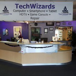 TechWizards - Our reception area decorated for Halloween 2017!