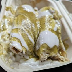 Chicken tamales with salsa & sour cream $3.75 each.