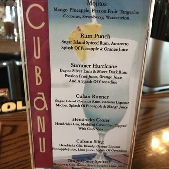 CubaNu Restaurant & Lounge - Drink menu - Cuban Near Me - Rahway, New Jersey