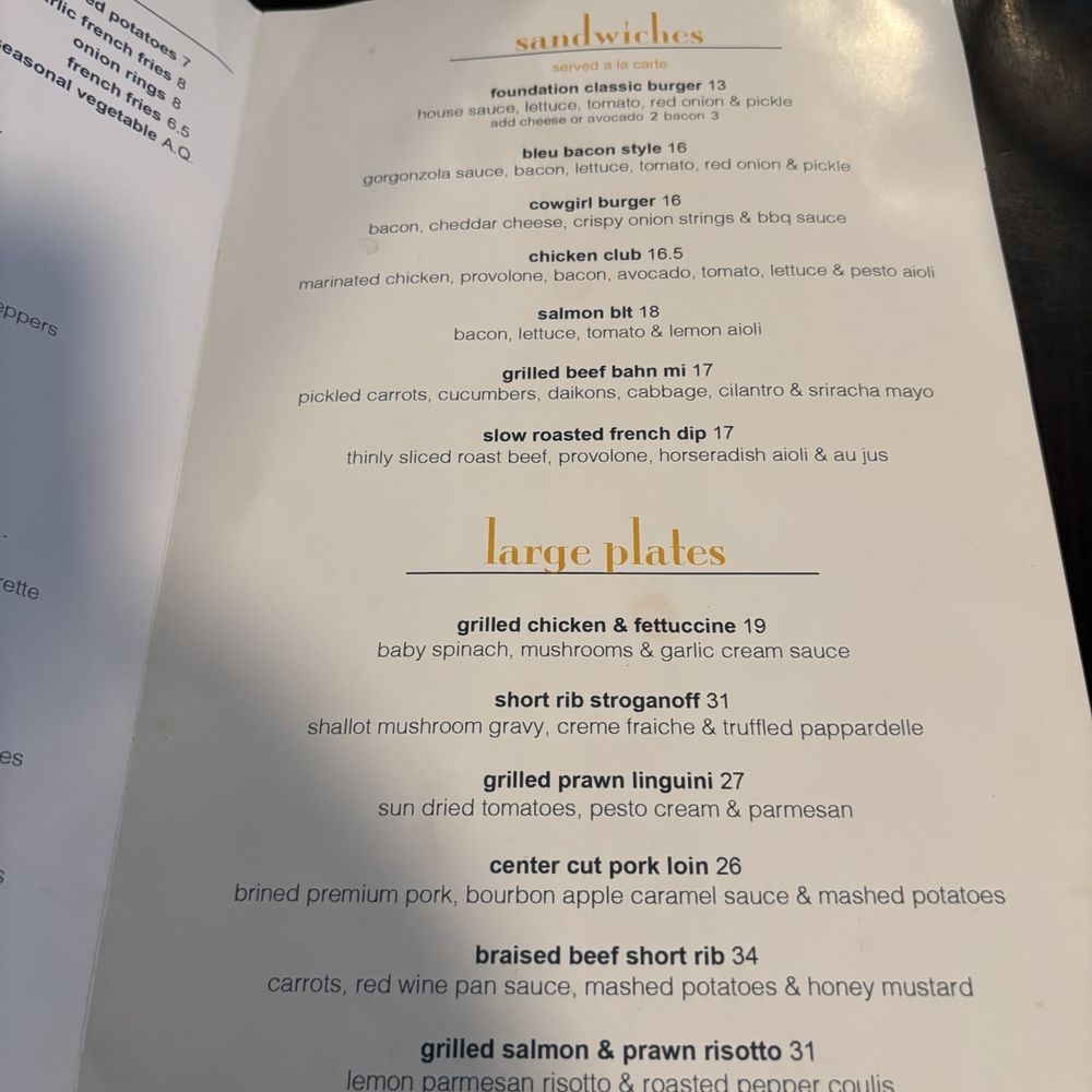 Foundation Restaurant & Bar - Menu - New American Near Me - Sacramento, California Foundation Restaurant & Bar - Menu - New American Near Me - Sacramento, California