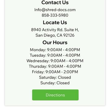 Shred-Docs - Contact information from website - Shredding Services Near Me - San Diego, California