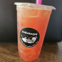 Subarashi - Strawberry mango fruit tea with strawberry and mango popping pearls