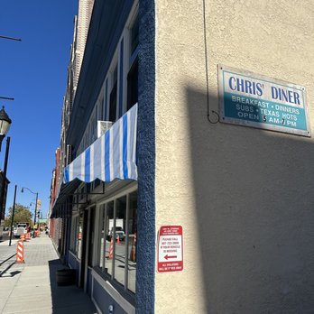 Chris' Diner - Side view of front entrance near the restaurant parking - Breakfast & Brunch Near Me - Binghamton, New York