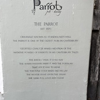 The Parrot - History of the establishment - Pubs Near Me - Canterbury, KEN The Parrot - History of the establishment - Pubs Near Me - Canterbury, KEN