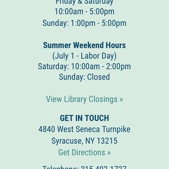 Onondaga Free Library - Hours Open - Libraries Near Me - Syracuse, New York Onondaga Free Library - Hours Open - Libraries Near Me - Syracuse, New York