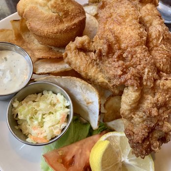 Tom’s Place Restaurant - Friday special - Fish and chips, coleslaw, tartar sauce, cornbread muffin - American Near Me - High Point, North Carolina Tom’s Place Restaurant - Friday special - Fish and chips, coleslaw, tartar sauce, cornbread muffin - American Near Me - High Point, North Carolina