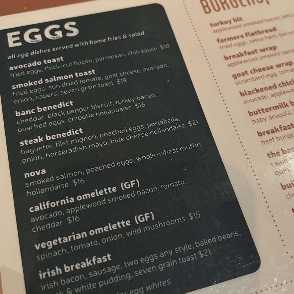Banc Cafe - Brunch menu - Cafes Near Me - New York, New York
