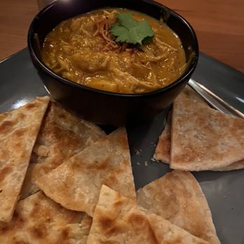 Pusadee's Garden - roti, sweet potato/shredded chicken yellow curry - Thai Near Me - Pittsburgh, Pennsylvania