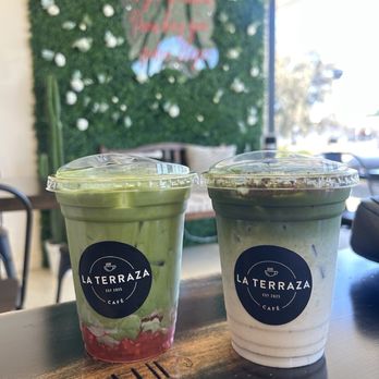La Terraza Café - Raspberry matcha + horchata matcha - Cafes Near Me - Vacaville, California La Terraza Café - Raspberry matcha + horchata matcha - Cafes Near Me - Vacaville, California