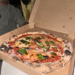 Margarita pizza - very good, they have hot honey , which takes it over the top !! Margarita pizza - very good, they have hot honey , which takes it over the top !!