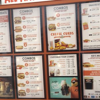 A & W - Drive-thru menu @ A&W/ Springville NY - Fast Food Near Me - Springville, New York