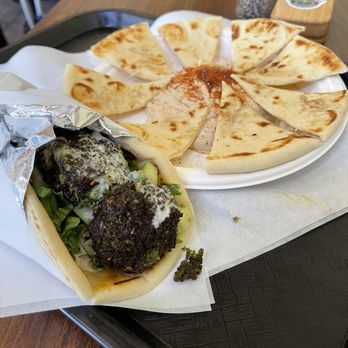 Jaffa Cafe - Falafel Pita Wrap with hummus and pita - Middle Eastern Near Me - Arroyo Grande, California
