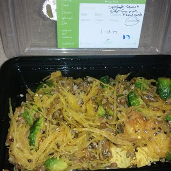 SoCal Fresh - Vegan spaghetti squash with brussel Sprouts, tofu and hemp seeds! - Food Delivery Services Near Me - Temecula, California
